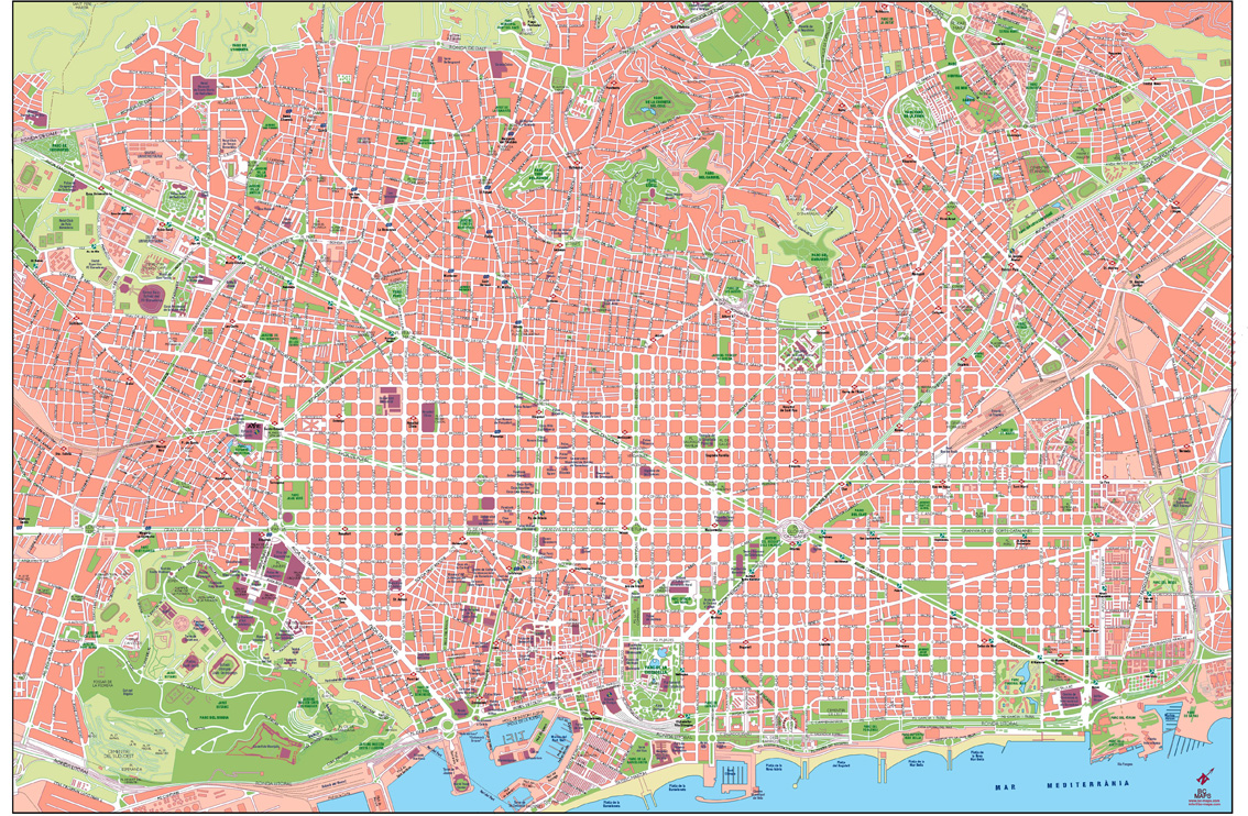 Barcelona Mapa Vectorial Editable Eps Freehand Illustrator Mapas Porn Sex Picture
