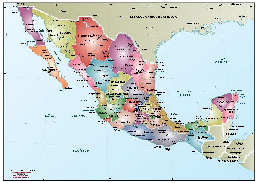 political mexico map